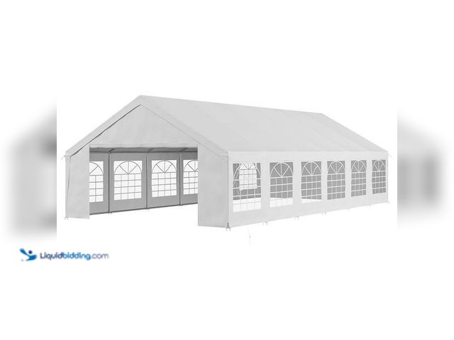Lot 49-5552074 - Sizzim
20 ft. x 40 ft. White Outdoor Event Tents with Galvanized Steel Frame Large Canopy with Remo...