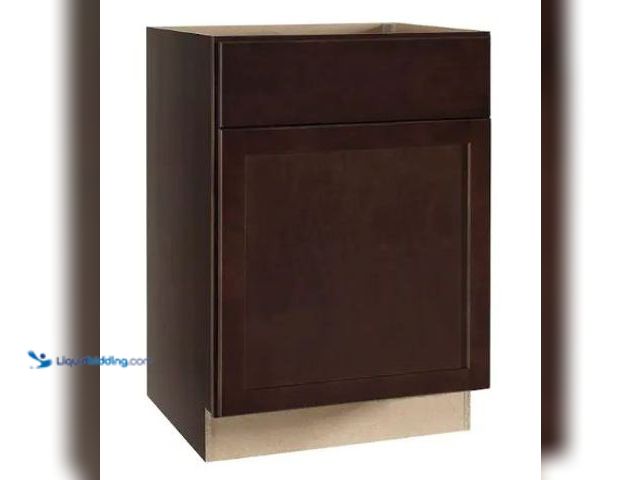 Lot 49-1625387 - Hampton Bay Shaker 24 in. W x 24 in. D x 34.5 in. H Assembled Base Kitchen Cabinet in Java, Model # ...