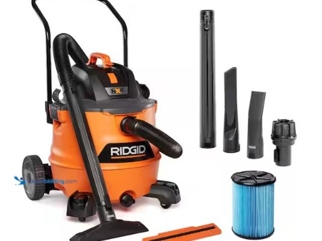 Lot 49-2004512 - RIDGID 16 Gal. 6.5 Peak HP NXT Shop Vacuum Wet Dry Vac with Cart, Fine Dust Filter, Hose and Accesso...