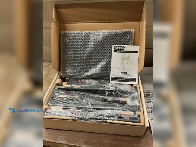 Lot 49-3529169 - Swiveling Tabletop TV Stand with safety straps and 9 adjustable height positions for TVs 40″ to 60″ ...