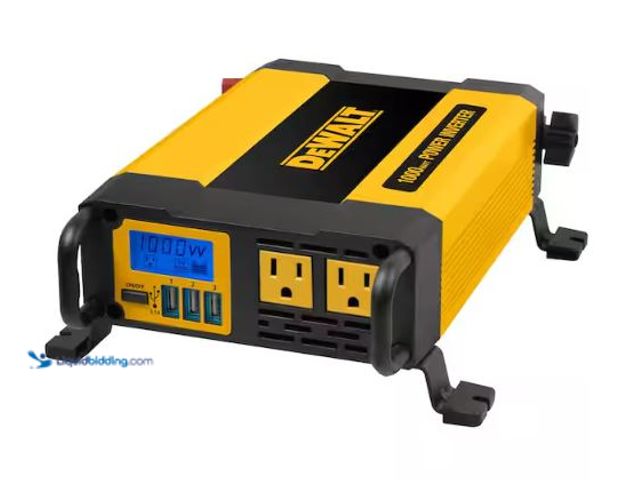 Lot 49-1630619 - DEWALT 1000-Watt Portable Car Power Inverter with Triple USB Ports - DXAEPI1000 Model # DXAEPI1000, ...
