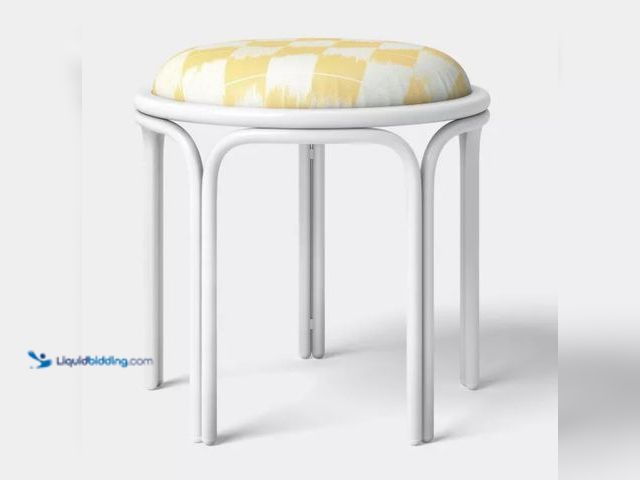 Lot 49-5552105 - Metal Round Travel Accent Patio Stool Yellow - Threshold™. Unused