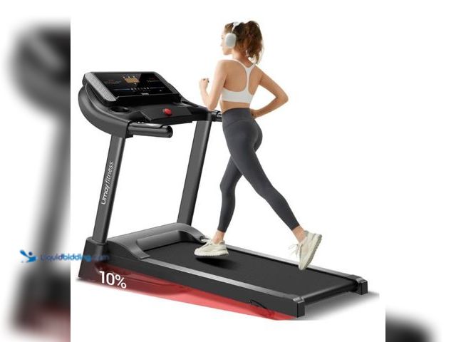 Lot 49-3464345 - UMAY Fitness Home Folding Incline Treadmill with Pulse Sensors, 3.0 HP Quiet Brushless, 300 lbs Capa...