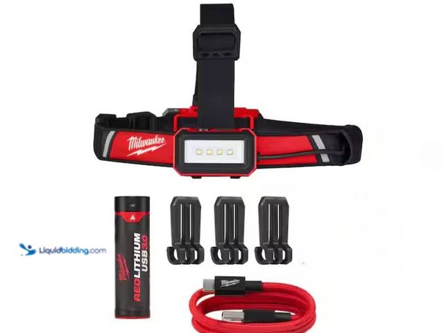 Lot 49-3614675 - Milwaukee 600 Lumens LED REDLITHIUM USB Low-Profile Hard Hat Headlamp, Model # 2115-21, Slightly use...