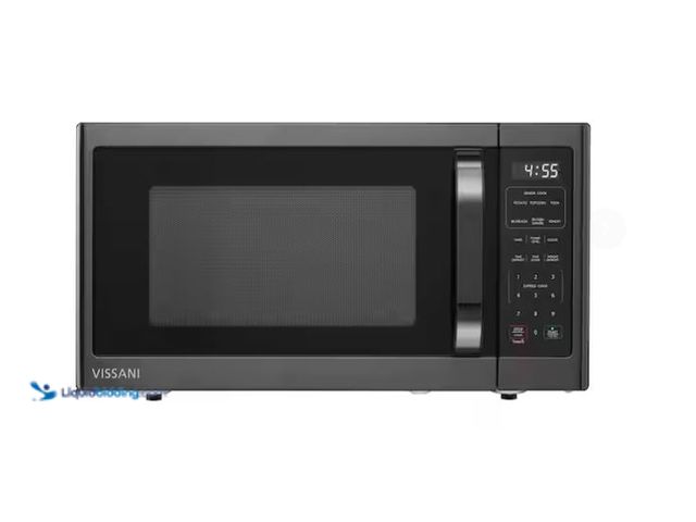 Lot 49-1548628 - Vissani Black Stainless Steel 1,100 Watt Countertop Microwave, Model # VSCMWE16S3SW-11, Unused, Fact...