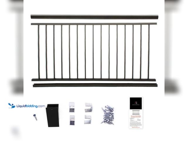 Lot 49-5396732 - Aria Railing Deck Railing 72" x 36" Preassembled Aluminum Powder Coated Black Unused