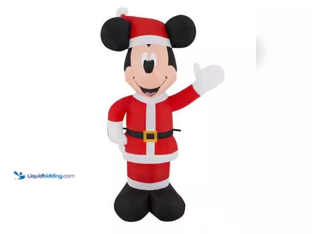Lot 49-1546917 - Disney 4 ft Mickey in Santa Suit, Self-Inflating, Model # 22GM81252, Unused.  Ref#HOL1113