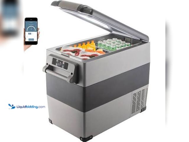 Lot 49-2021748 - VEVOR 12 Volt Refrigerator, 58 Qt Car Refrigerator, Dual Zone Portable Freezer, Cooler Compressor Fr...
