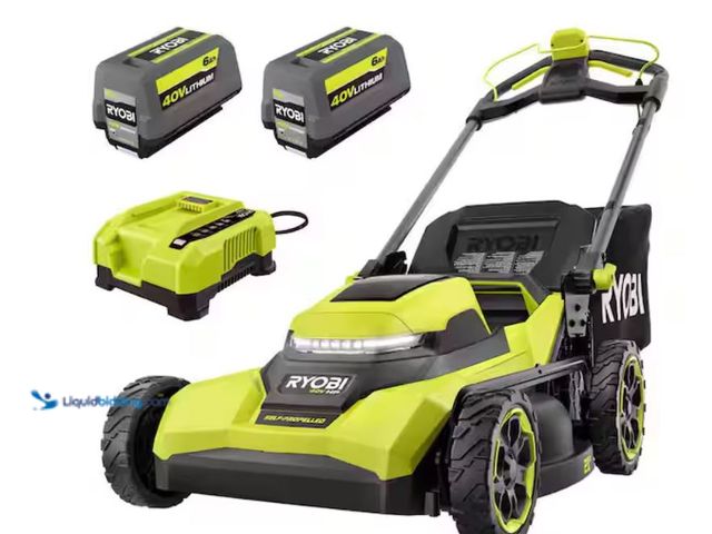 Lot 49-1623536 - RYOBI 40V HP Brushless 21 in. Cordless Battery Walk Behind Self-Propelled Lawn Mower with (2) 6.0 Ah...