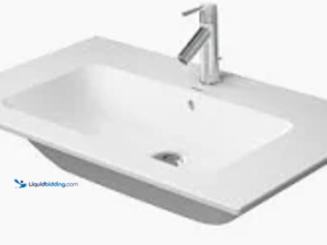 Lot 49-1624601 - Arctic White Quartz Single Hole 36in Undermount Single Bowl Vanity Top With Center Drain Sink Model ...