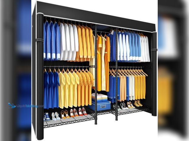 Lot 49-5413418 - Ulif E12C Heavy Duty Closet Organizer System，Freestanding Clothing Rack, Adjustable Garment Rack 71"...