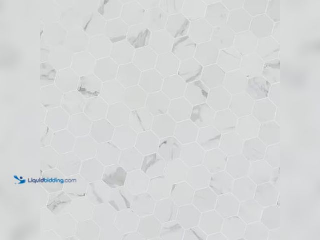 Lot 49-1578161 - Approx. (9) sq. ft. of MSI Carrara 12 in. x 12 in. Polished Porcelain Mesh-Mounted Mosaic Floor and ...