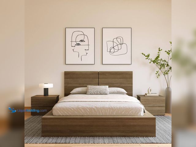 Lot 49-5410231 - Nexera James Brown Oak Queen Panel Headboard. [Model # 235988] Unused