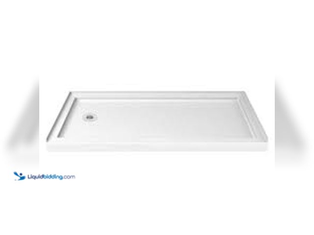 Lot 49-5448235 - DreamLine SlimLine 60 in. x 36 in. Single Threshold Shower Pan Base in White with Left Hand Drain. M...