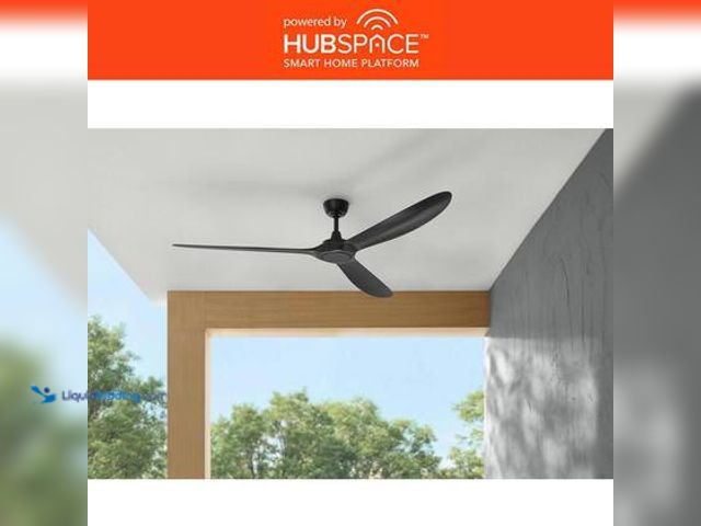 Lot 49-3563940 - Home Decorators Collection Tager 72 in. Smart Indoor/Outdoor Matte Black with Matte Black Blades Cei...