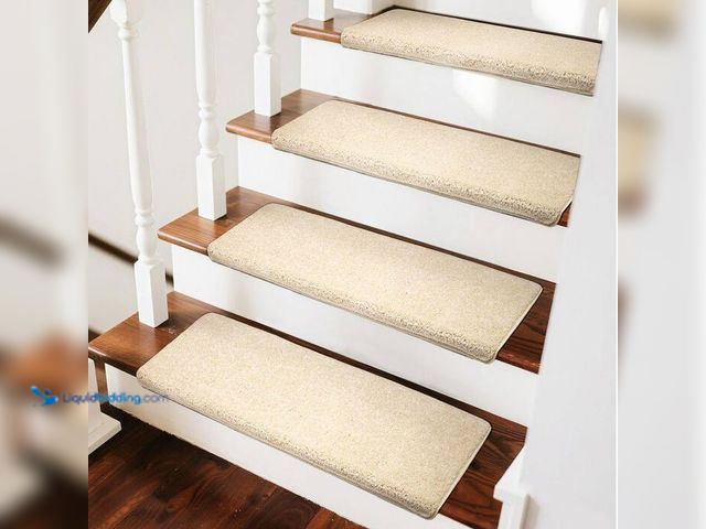 Lot 49-2024169 - Beige 9.5 in. x 30 in. x 1.2 in. Bullnose Indoor Non-slip Carpet Stair Tread Cover Tape Free Non Sli...