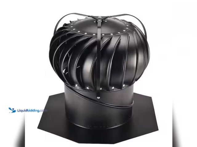 Lot 49-2001140 - LOMANCO 12 in. Black Aluminum Externally Braced Whirlybird Wind Turbine, Model # BEB12B, Unused.   R...