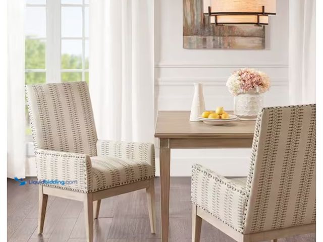 Lot 49-1596634 - Madison Park Regina Natural High Back Dining Armchair Set of 2, MSRP $549.00, Model # MP108-0766, Un...