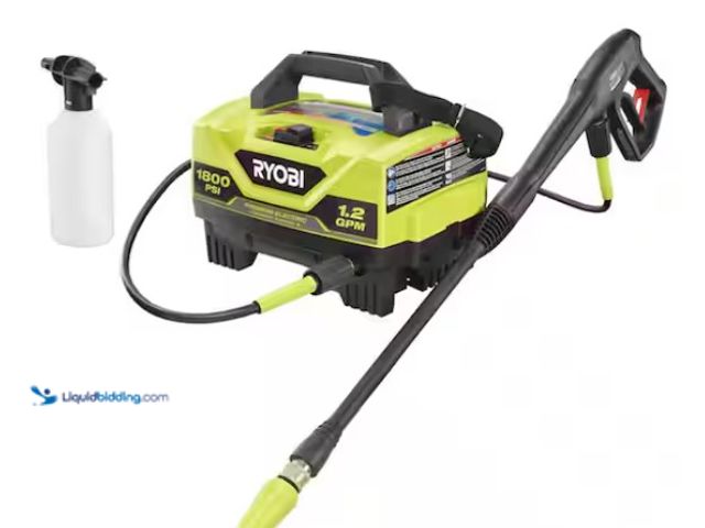 Lot 49-1550246 - RYOBI 1800 PSI 1.2 GPM Cold Water Corded Electric Pressure Washer, Model # RY141802, Slightly used, ...