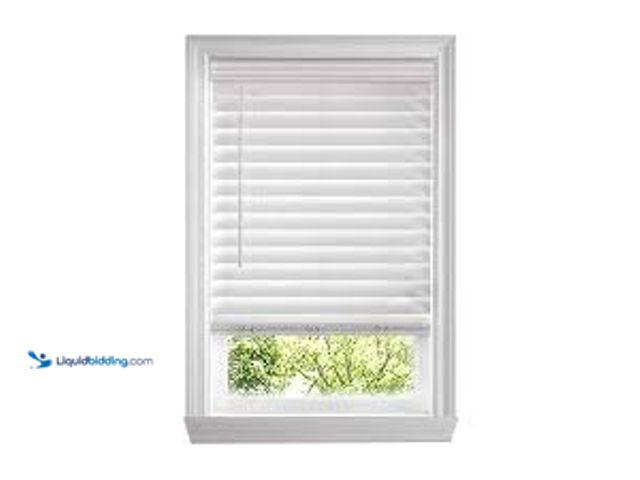 Lot 49-5476874 - Home Decorators Collection. White Cordless Faux Wood Blinds for Windows with 2 in. Slats - 30 in. W ...