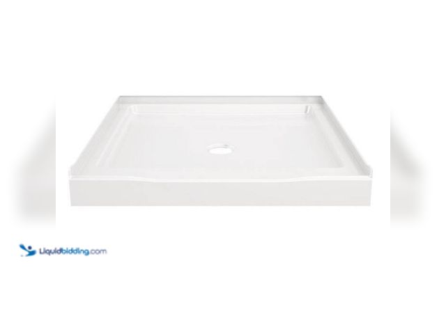 Lot 49-2024395 - Delta Classic 500 36 in. L x 36 in. W Alcove Shower Pan Base with Center Drain in High Gloss White. ...