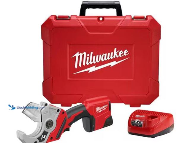 Lot 49-1627262 - Milwaukee M12 12V Lithium-Ion Cordless PVC Shear Kit with One 1.5 Ah Battery, Charger and Hard Case ...