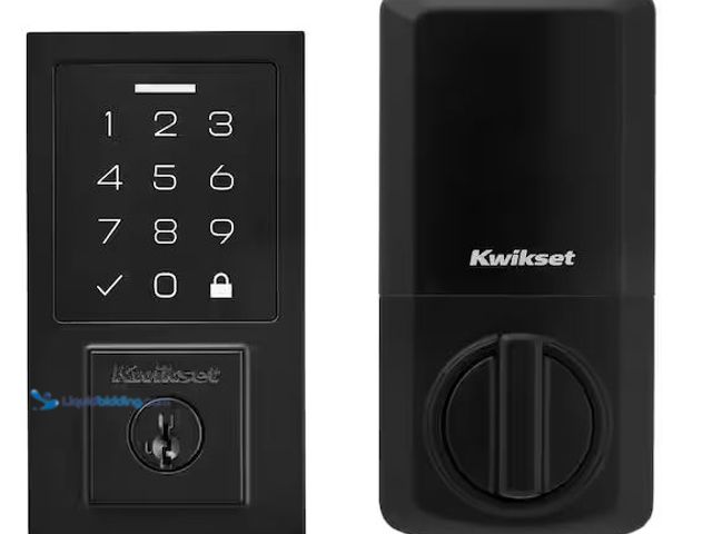 Lot 49-5460456 - Kwikset
SmartCode 270 Contemporary Matte Black Touchpad Single Cylinder Electronic Deadbolt Featuri...