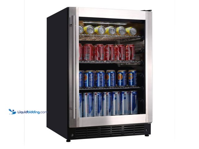 Lot 49-5484437 - Vissani
23.4 in. 50 Bottle, 154 Can, Wine and Beverage Cooler with Stainless Steel Door (bad hinges...