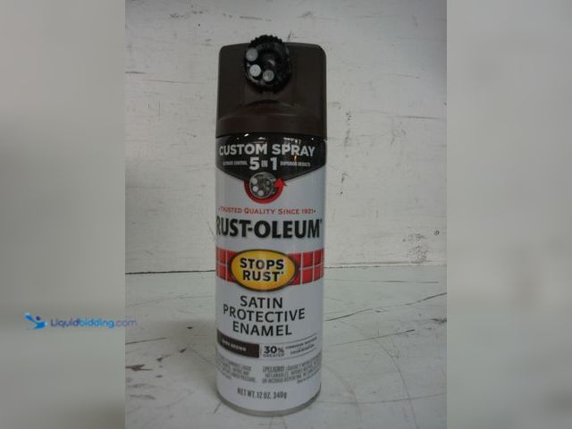 Lot 49-1629051 - Lot of (6) Stops Rust Custom Spray 5-in-1 Spray Paint, Satin Dark Brown, 12 Oz., Model #376873, Unus...