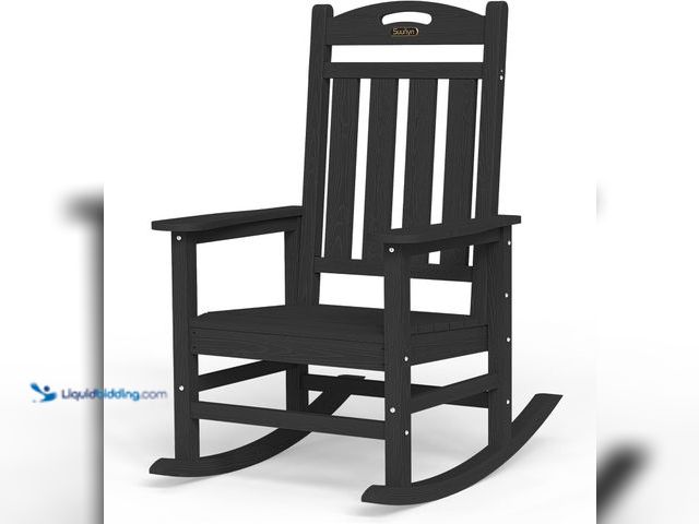 Lot 49-5546612 - Oversized Outdoor Rocking Chair, High Back Porch Rocker Chair, HDPE All Weather Resistant Rocking Ch...