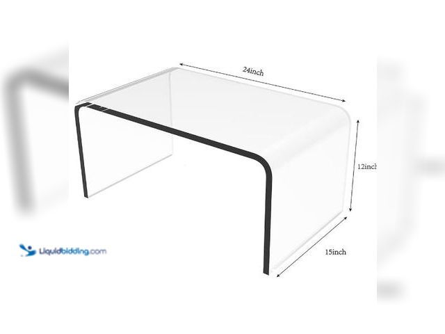 Lot 49-3432646 - Acrylic Side Table, 24" L x 15" W x12'' H x3/5'' Thick C-Shape Clear Modern Decorative End Table, Mu...