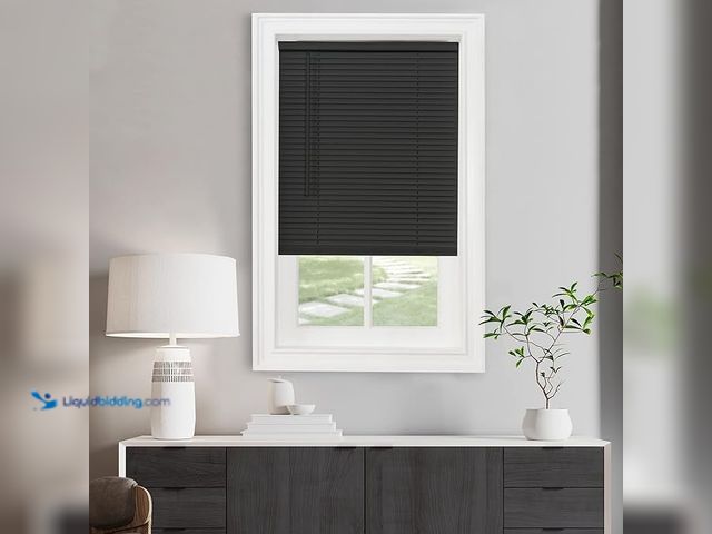 Lot 49-1557290 - Achim Home Decor 36 Inch Width, 64 Inch Length, 1" Slat Size Cordless Light Filtering Mini Blind - C...