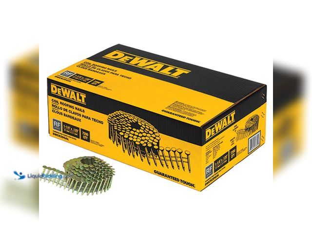 Lot 49-5413492 - DEWALT 1-1/4 in. x 0.120-Gauge Wire Electro-Galvanized Steel Coil Roofing Nails (7,200 Pack) Unused