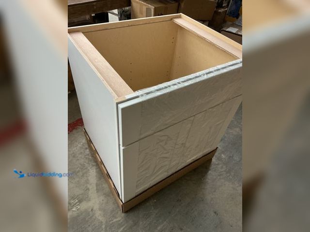 Lot 49-5477980 - Vesper White Shaker 30"W x 34.5H x 24"D Kitchen Sink Base Cabinet Unused