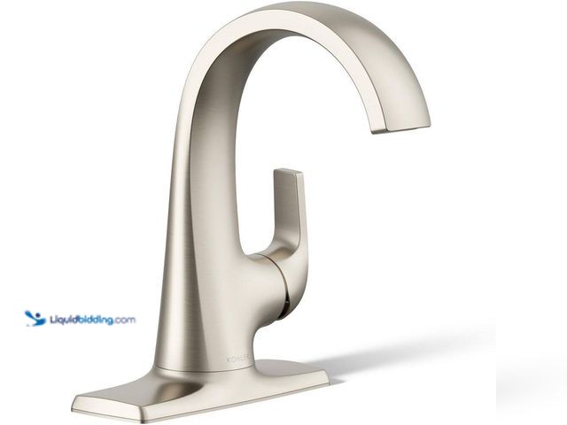 Lot 49-5541479 - Cursiva Single Handle Single Hole Bathroom Faucet in Vibrant Brushed Nickel New