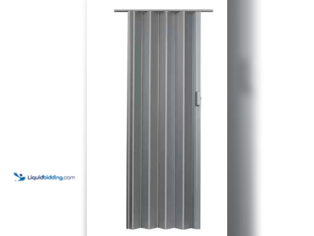 Lot 49-1518292 - Spectrum 36 in. x 80 in. Elite Vinyl Satin Silver Accordion Door Model # EL3680S, Unused  Ref#HD0724