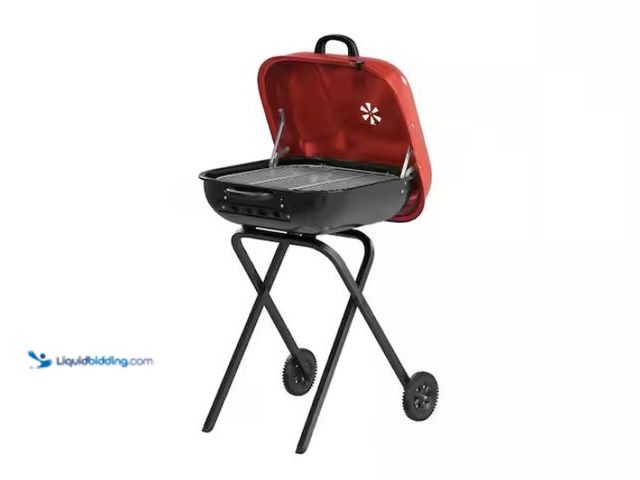 Lot 49-1550290 - Americana Walk-A-Bout Portable Red Charcoal Grill, Model # 4200.0A236, Unused, Has attachments, A fe...