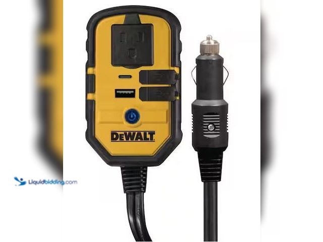 Lot 49-3530385 - DEWALT
140-Watt Portable Car Power Inverter with Dual USB Ports Internet # 300385210
Model # DXAEP...