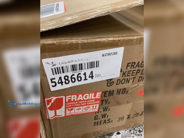 Lot 49-5486614 - Ceiling Light Fixture (Milk Yellow) Ribbed Glass Item is Factory Sealed