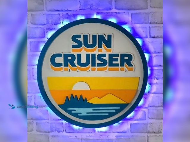 Lot 49-5541370 - Sun Cruiser Ice Tea Vodka 3D LED Lighted Sign with remote (opened to view) New