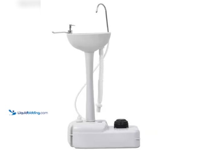 Lot 49-2022659 - kleankin 4.5 Gal. White Water Tank, Soap Dispenser and Towel Holder with a Portable Design for Campi...