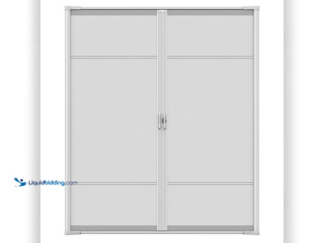 Lot 49-5454174 - Top Rated Weather Star 72 in. x 80 in. Brisa White Standard Double Retractable Screen Door Kit. Mode...