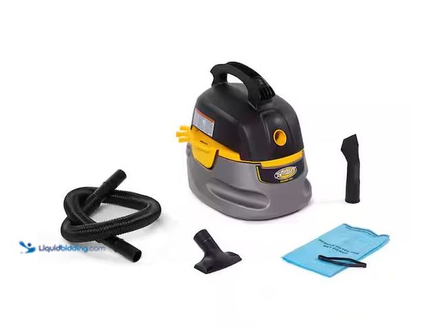 Lot 49-1572090 - Stinger 2.5 Gal. 1.75 Peak HP Small Shop Vacuum Wet Dry Vac with Filter Bag, Hose, Utility and Car N...