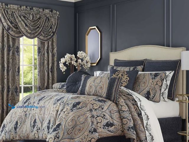 Lot 49-1630908 - King Size Luciana Indigo 4-Piece Comforter Set By J. Queen New York, MSRP $549.98, Model # 193842103...