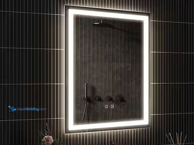 Lot 49-1576395 - HOMLUX 20 in. W x 28 in. H Rectangular Frameless LED Light with 3-Color and Anti-Fog Wall Mounted Ba...