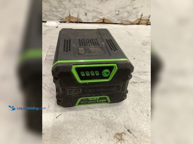 Lot 49-5542538 - Greenworks Pro 80 Volt Battery, Used, Empty charge, Powers on