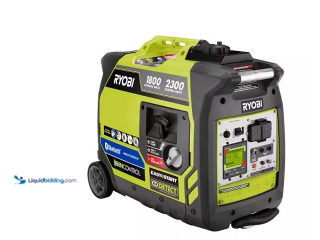 Lot 49-1527465 - RYOBI 2,300-Watt Recoil Start Bluetooth Super Quiet Gasoline Powered Digital Inverter Generator with...