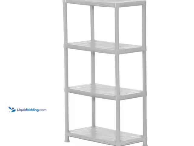 Lot 49-5574200 - QTY 2 - HDX
4-Tier Easy Assembly Multi-purpose Plastic Garage Storage Shelving Unit in Gray (28 in....