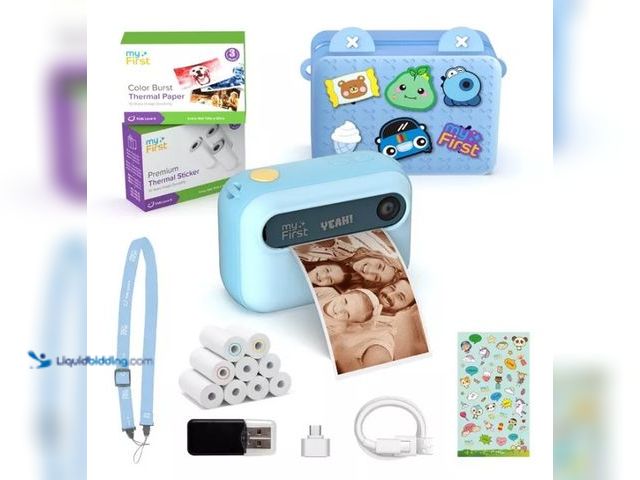 Lot 49-2022964 - myFirst Dual Screen Kids Instant Print Camera Insta 20 Bundle Set, Blue - Includes 400+ Prints & Cro...
