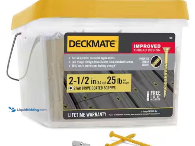 Lot 49-1569346 - DECKMATE #9 x 2-1/2 in. Tan Star Flat Head Wood Deck Screw (25 lbs. / Approx. 1823-Pieces), Model # ...